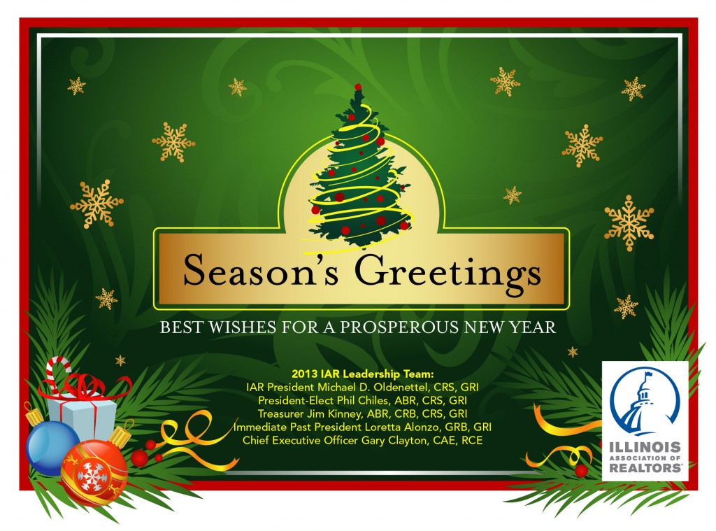 Season's Greetings and Best Wishes for a Prosperous New Year