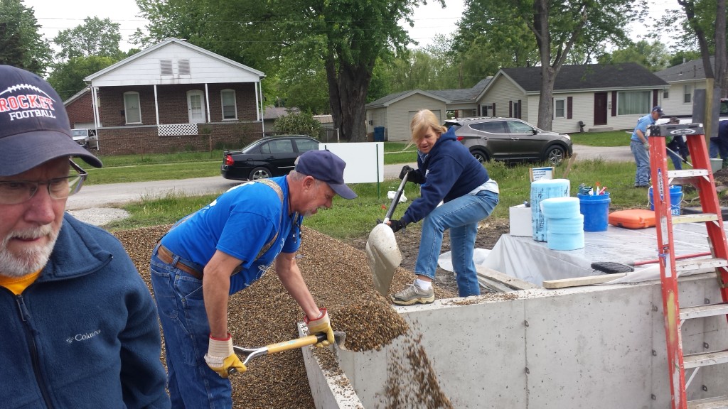 Members of the Illinois Association of REALTORS® are building a home for Habitat for Humanity in Springfield, Ill., this summer. Volunteers began work on an E.ast Enterprise St. home in Springfield May 19, 2014.