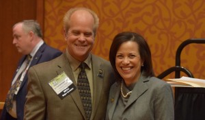 REALTORS® Political Involvement Committee Vice Chair Christopher Tenggren and committee Chair Mabel Guzman in East Peoria, Jan. 19, 2016. 