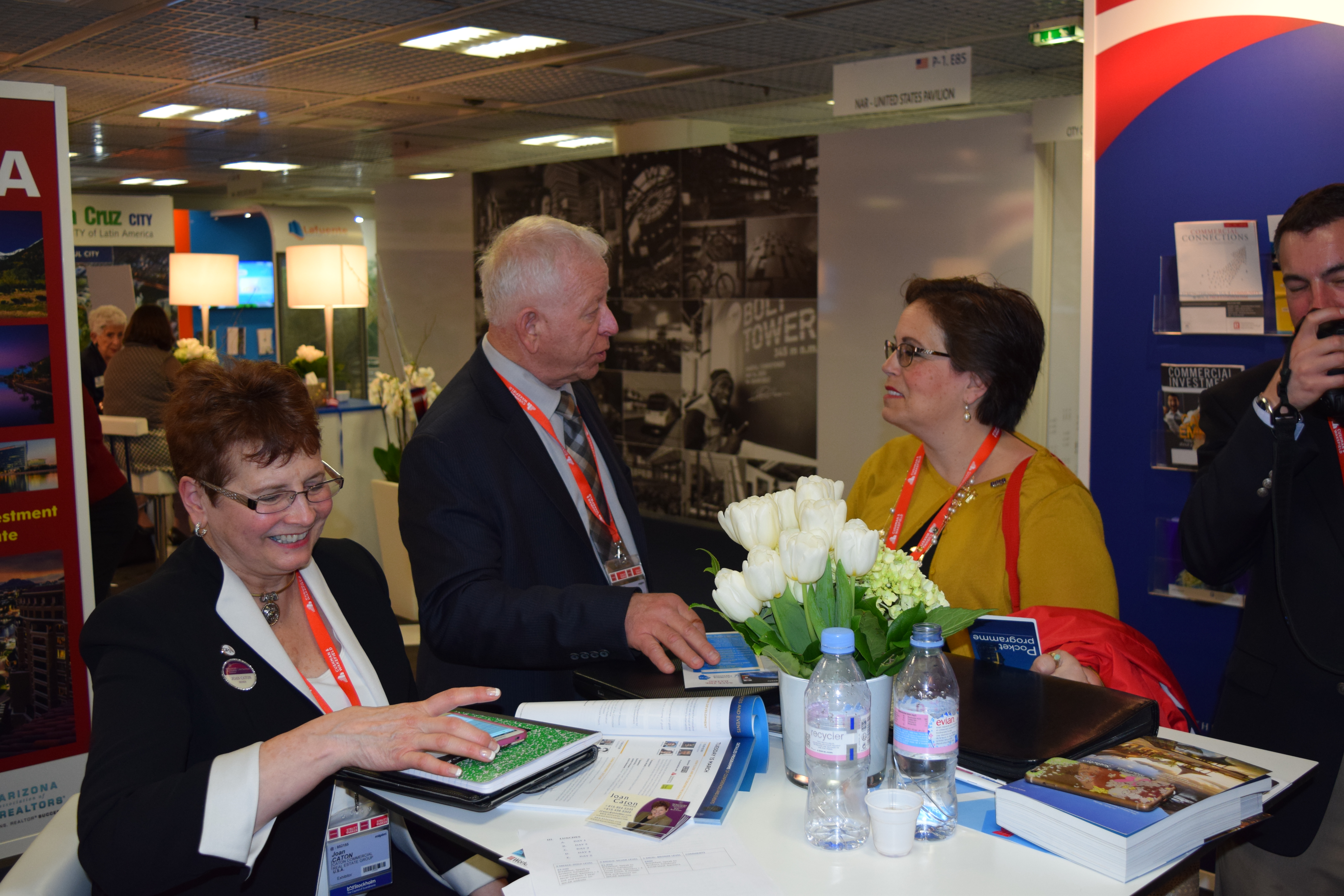 Illinois REALTOR Bill Caton at a meeting in the IAR booth at MIPIM 2016 in Cannes, France. He's one of a number of Illinois REALTORS who are taking part in the international real estate expo.