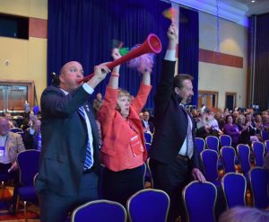 Members of the REALTOR® Association of Southwestern Illinois celebrate their win of a national award for RPAC excellence on May 11, 2016.