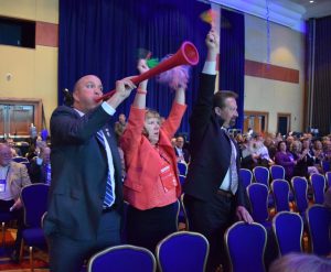 Members of the REALTOR® Association of Southwestern Illinois celebrate their win of a national award for RPAC excellence on May 11, 2016. 