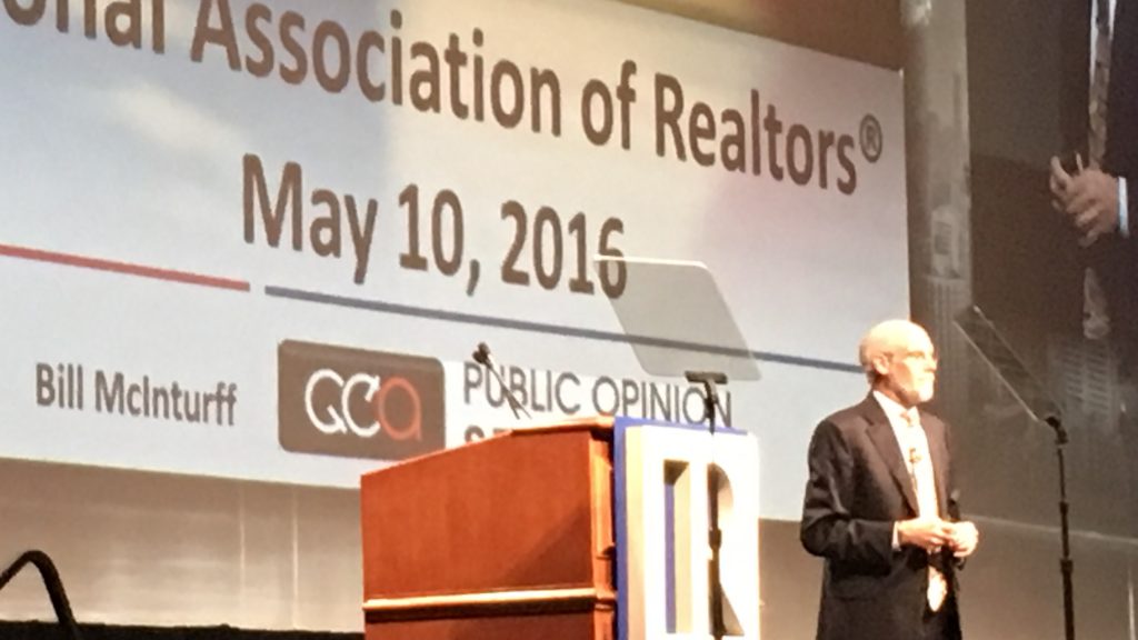 Pollster Bill McInturff with Public Opinion Strategies speaks at Public Opinions: Congressional Impact and the 2016 Elections! Federal Legislative & Political Forum at the Midyear Legislative Meetings & Expo in Washington, D.C., on May 10, 2016. 
