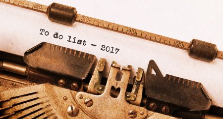 Vintage typewriter close-up - To Do List 2017