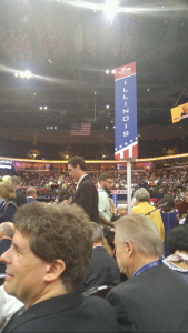 The view from the Illinois delegate section of the Republican National Convention in Cleveland.