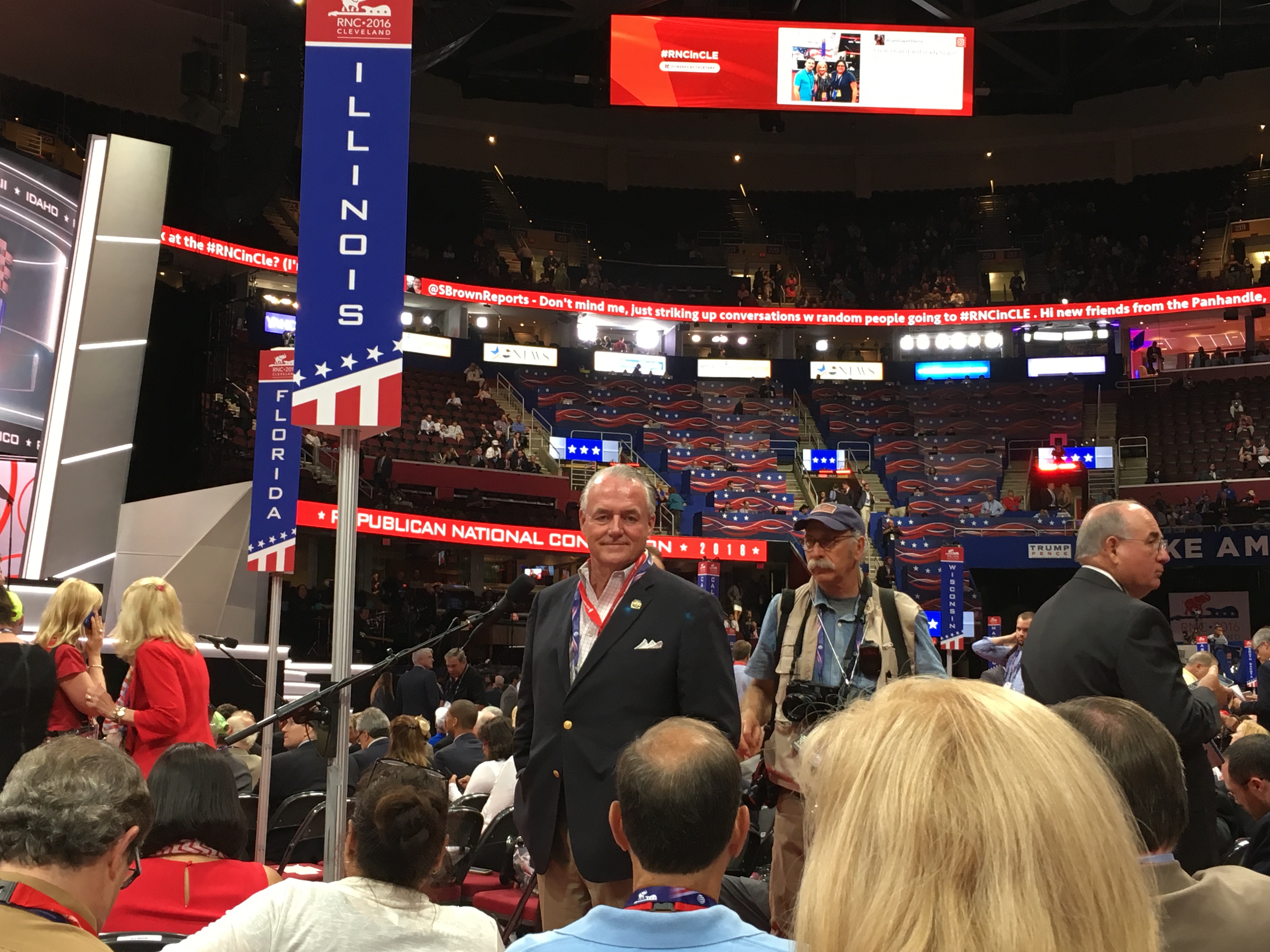 Illinois REALTORS® Immediate Past President Jim Kinney on the floor of the Republican National Convention in Cleveland on Wednesday, July 20, 2016. Photo: Greg St. Aubin
