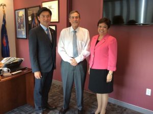(l to r) Jim Park, U.S. Census Bureau Director John Thompson and Vicky Silvano.