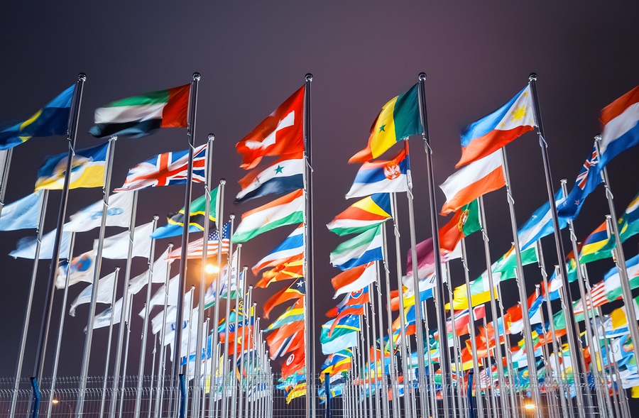 national flags of countries all over the world