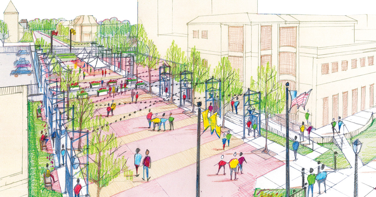 Architectural rendering of how Bicentennial Plaza will look when finished