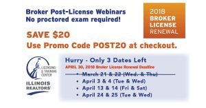 Only 3 post-license webinar dates left. Save $20 with code POST20