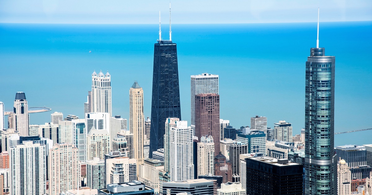 Aerial view of downtown Chicago