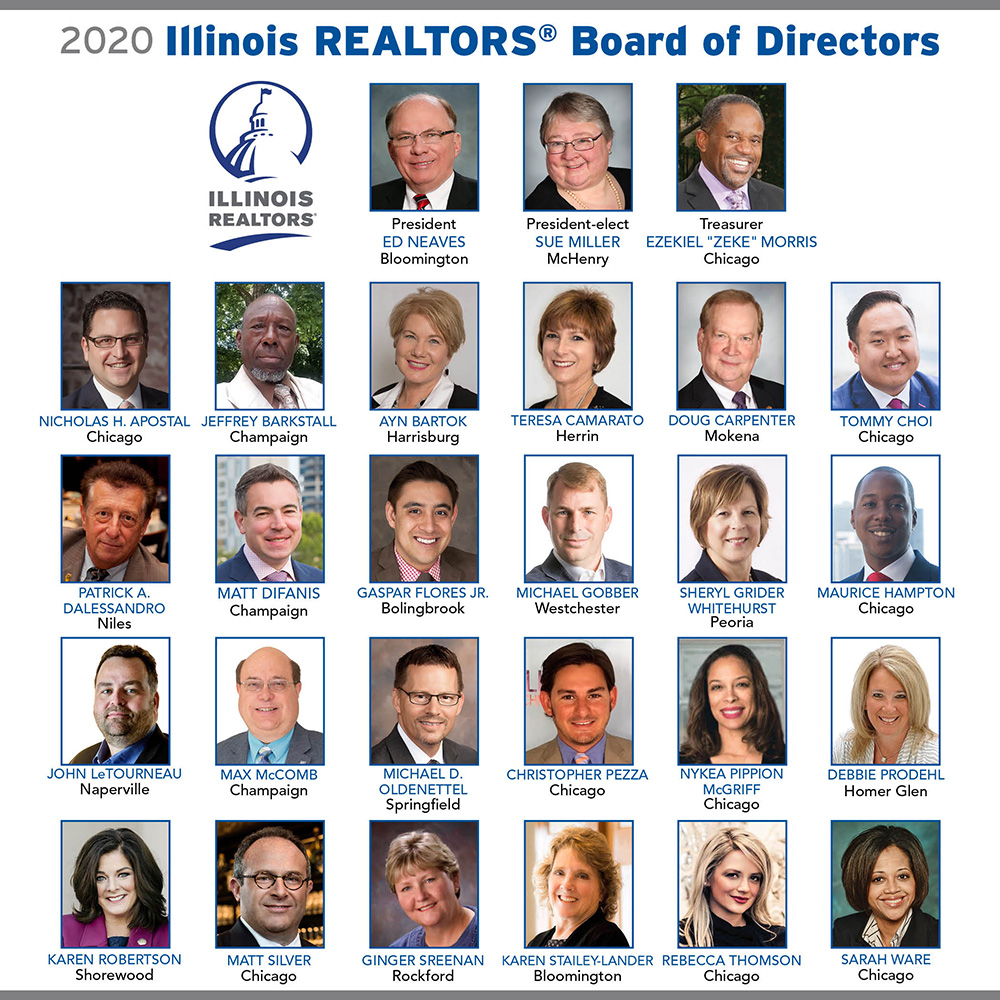 2020 Illinois REALTORS Board of Directors graphic