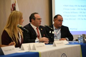 REALTORS® Kinga Korpacz, Matt Silver and Chad Doyle at a meeting of the REALTORS® Political Involvement Working Group