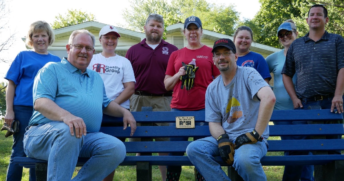 REALTORS rest after volunteering in Belleville Illinois