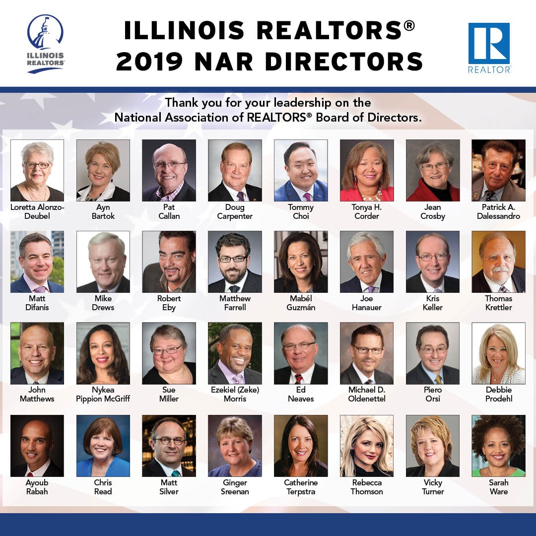 Grid of Illinois REALTORS 2019 NAR Directors