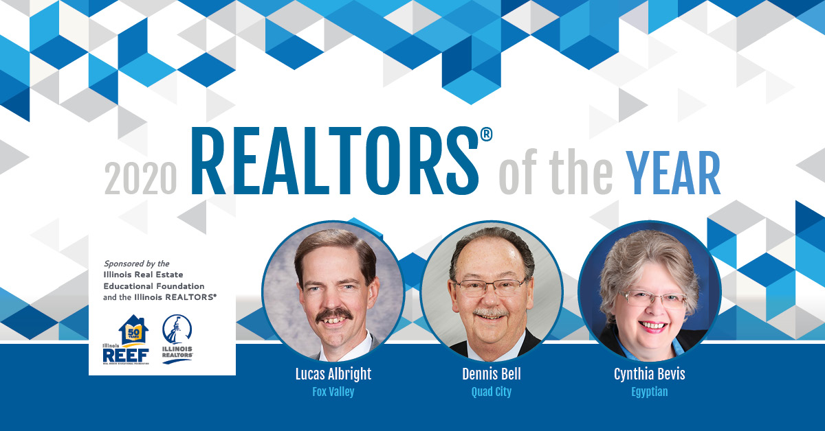 Among the 22 local association REALTORS® of the Year (ROTY) who will be honored April 20 at the 39th Annual REALTOR® of the Year Banquet in Springfield are Lucas Albright, Dennis Bell and Cynthia Bevis.