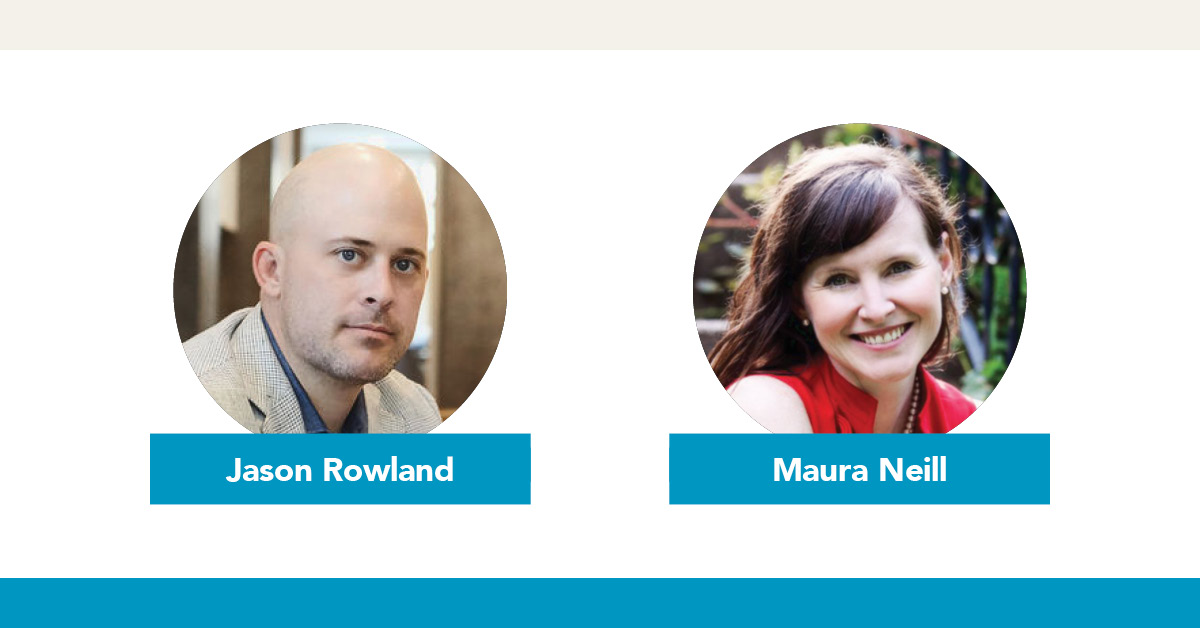 Jason Rowland, broker at Rowland Group at Compass in Chicago and Maura Neill, founder at Buy Sell Live Atlanta at RE/MAX Around Atlanta Realty in Alpharetta, Ga.