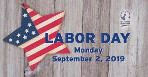 Labor Day Monday September 2 2019