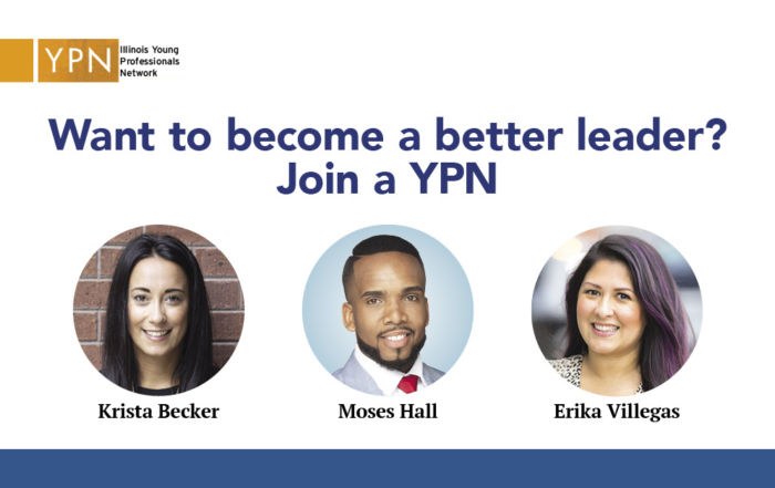 Chicago-area REALTORS® Moses Hall and Erika Villegas and Texas REALTOR® Krista Becker during the podcast, “YPN to Leadership.”