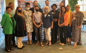 Members of the 2021 Class (l to r): Vicky Silvano, Chris Pezza, Ashley Heilman, Shaun Pinkston, Leadership Development Working Group Chair John LeTourneau, Megan Oswald, Jaci Peters, Ryan Elwell, Natalee Dismuke, John Lawrence, Gloria Lin, Karen Parent and Patricia Romke.