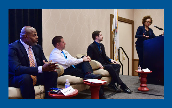Photo of panelists from Business Issues Forum