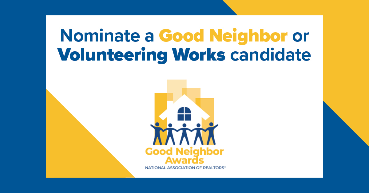 NAR seeks nominees for Good Neighbor Award and Volunteering Works grants